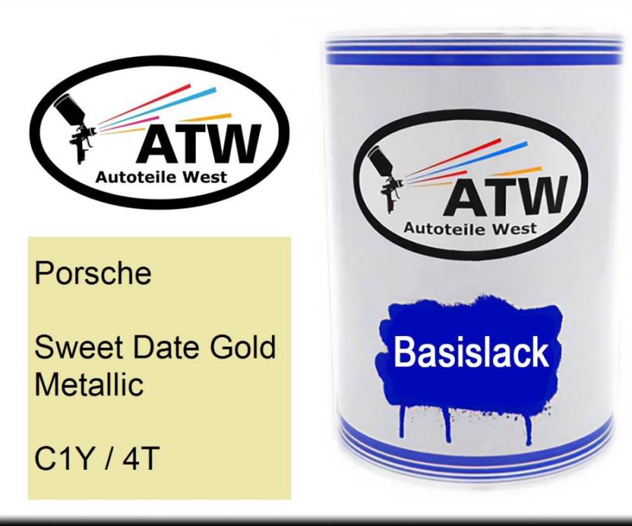Porsche, Sweet Date Gold Metallic, C1Y / 4T: 500ml Lackdose, von ATW Autoteile West.